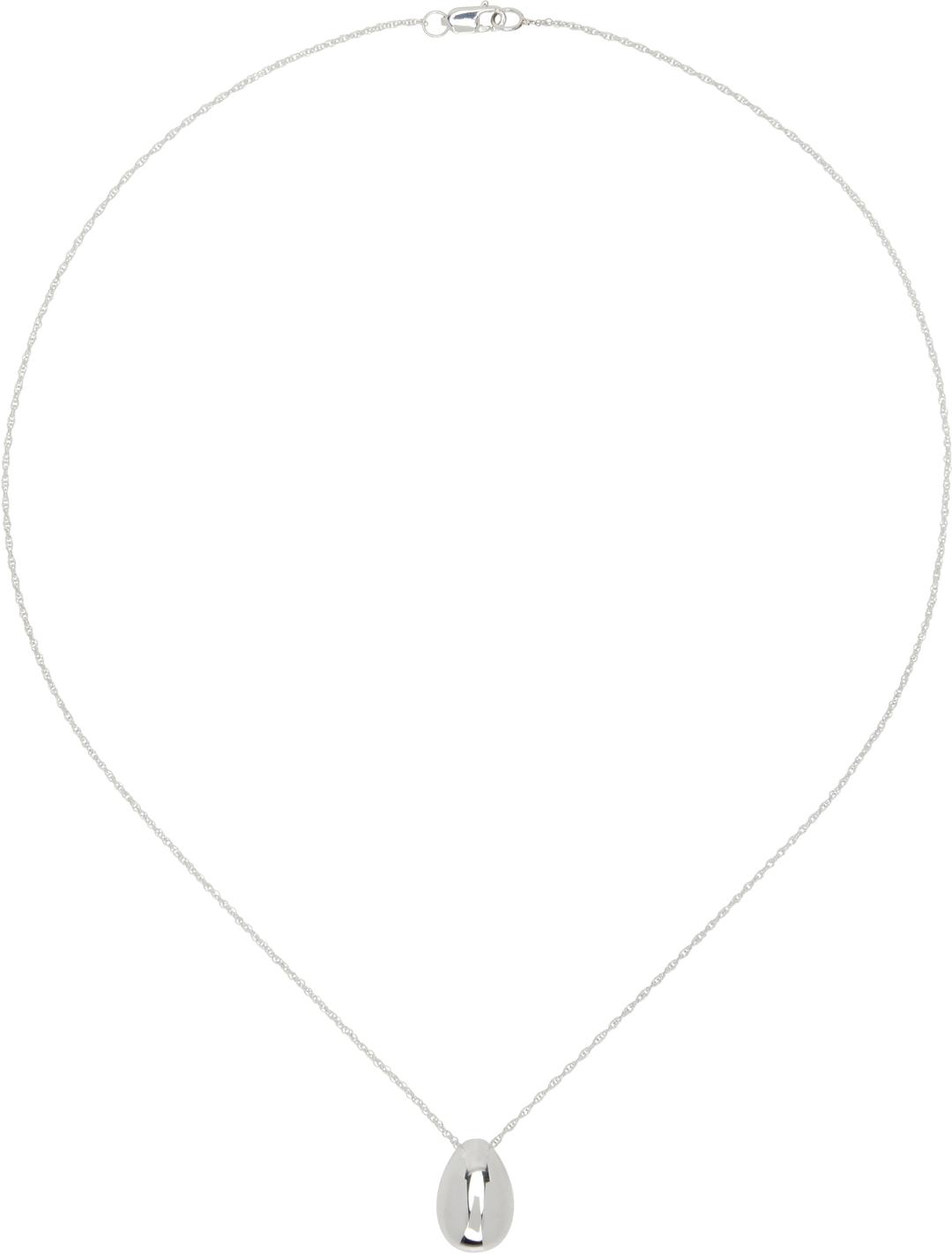 Silver Tiny Egg Pendant Necklace