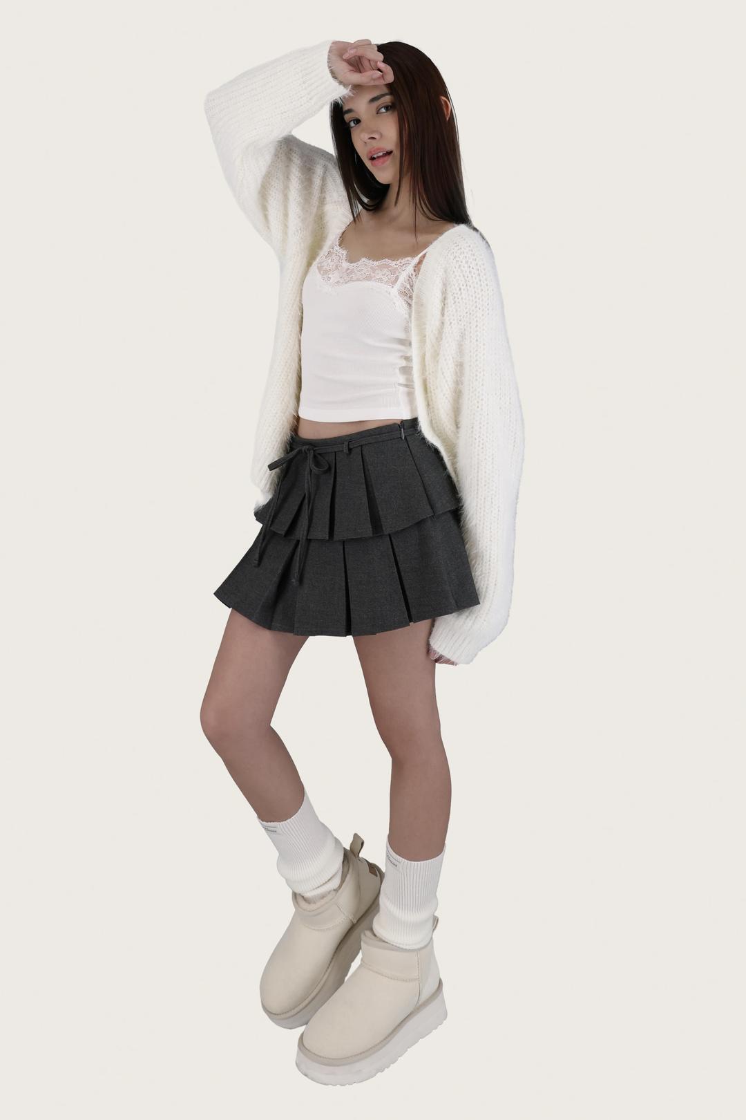 Sugarplum hairy cardigan, White