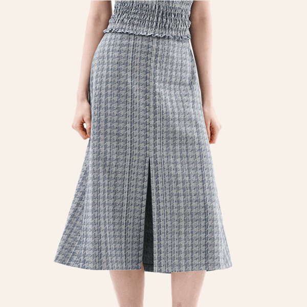VINTAGE DENIM MIDI SKIRT - BLUE