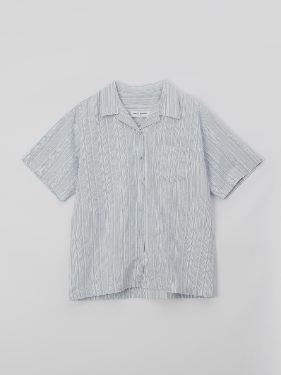 5th 7/14 순차발송_notched collar shirts - blue striped