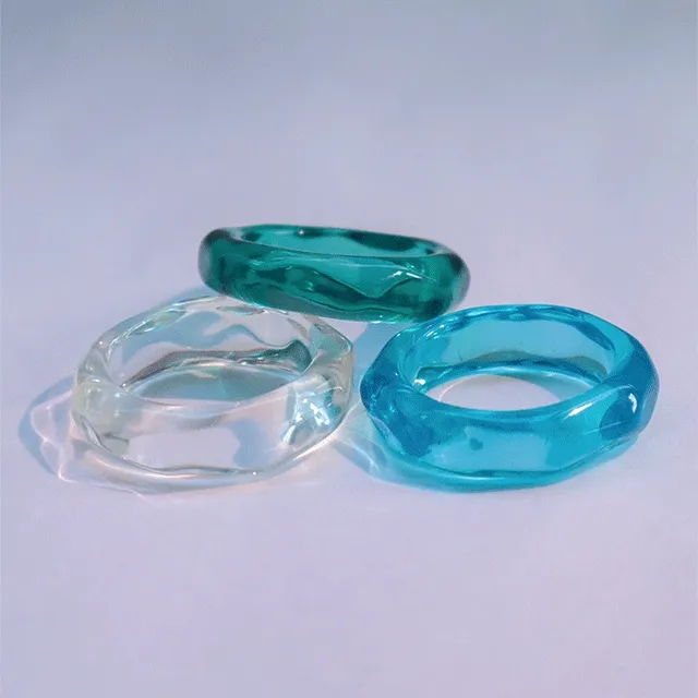 [3개 세트] 오온 웨이브 썸머 아크릴반지 Wave Summer acrylic ring