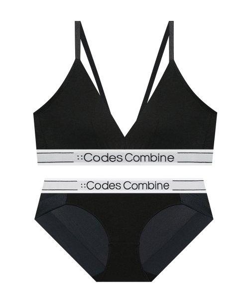 코데즈컴바인 이너웨어(CODES COMBINE INNERWEAR)  컬러로고플레이 브라렛 팬티 세트_블랙 - 사이즈 & 후기 | 무신사