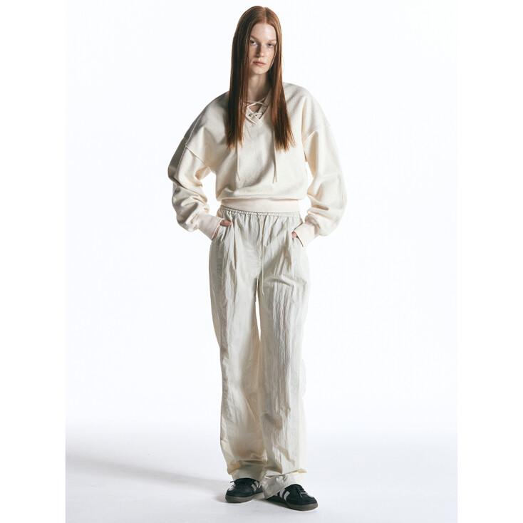 글로시 트랙 팬츠 CREAM