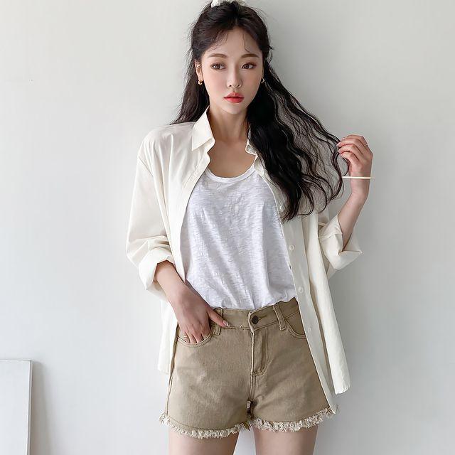 여자3ty 밑단수술 면 반바지 3부여름반바지