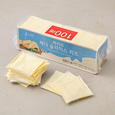 소와나무 화이트 체다 슬라이스 치즈 100매입, 1.8kg, 1개 - 체다 | 쿠팡