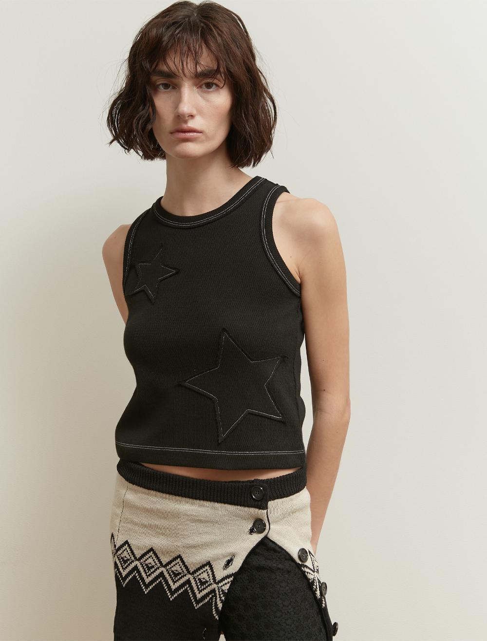 STAR SLEEVELESS [BLACK]