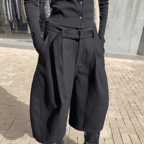 LONSLAN Silk Ribbon Wool Seven-Part Pants