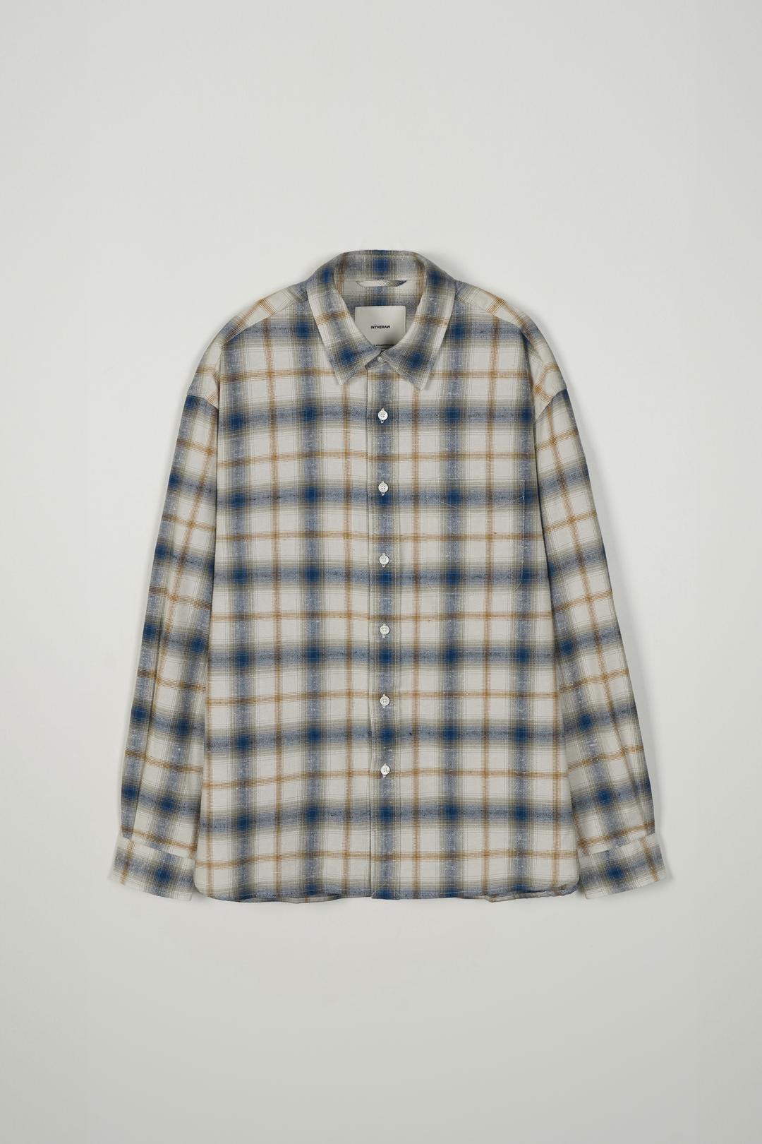 BRUSHED NEP CHECKED SHIRT - BEIGE BLUE
