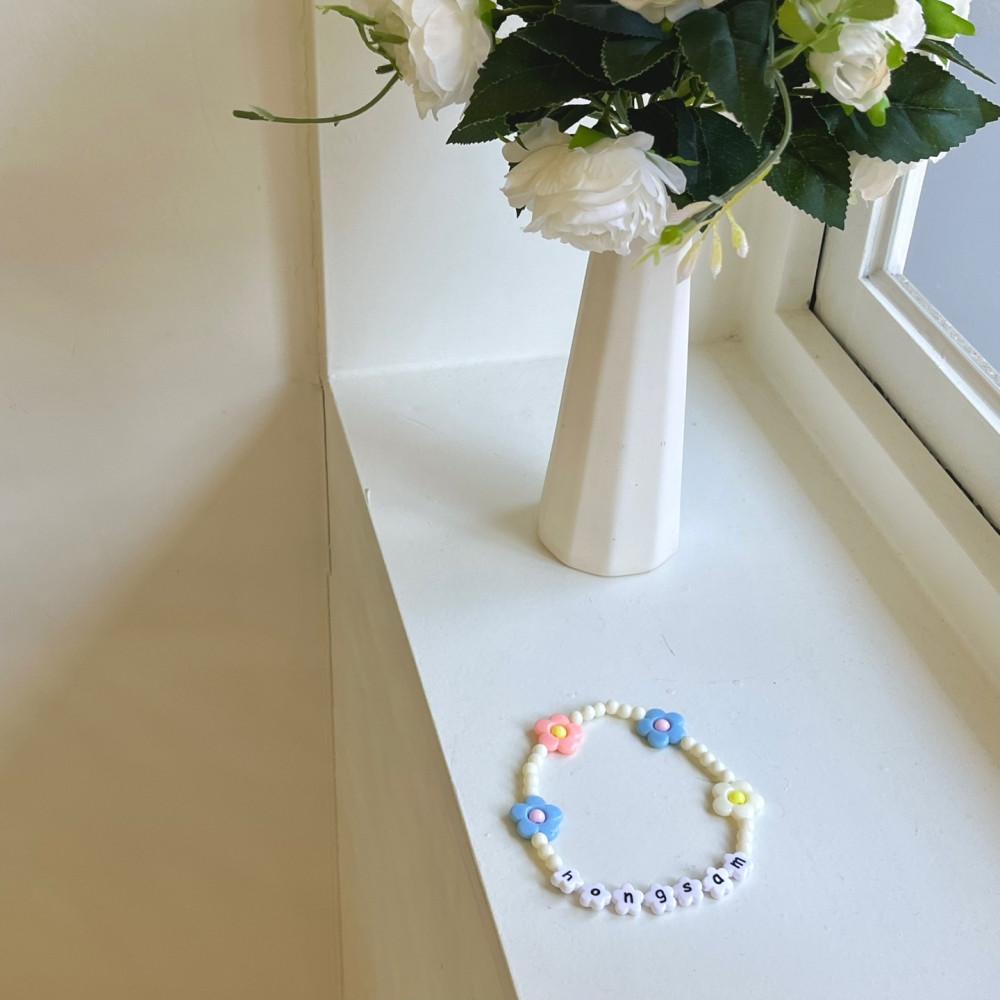 [made제품] 강아지 비즈 이니셜 목걸이 캔디비즈 인식표