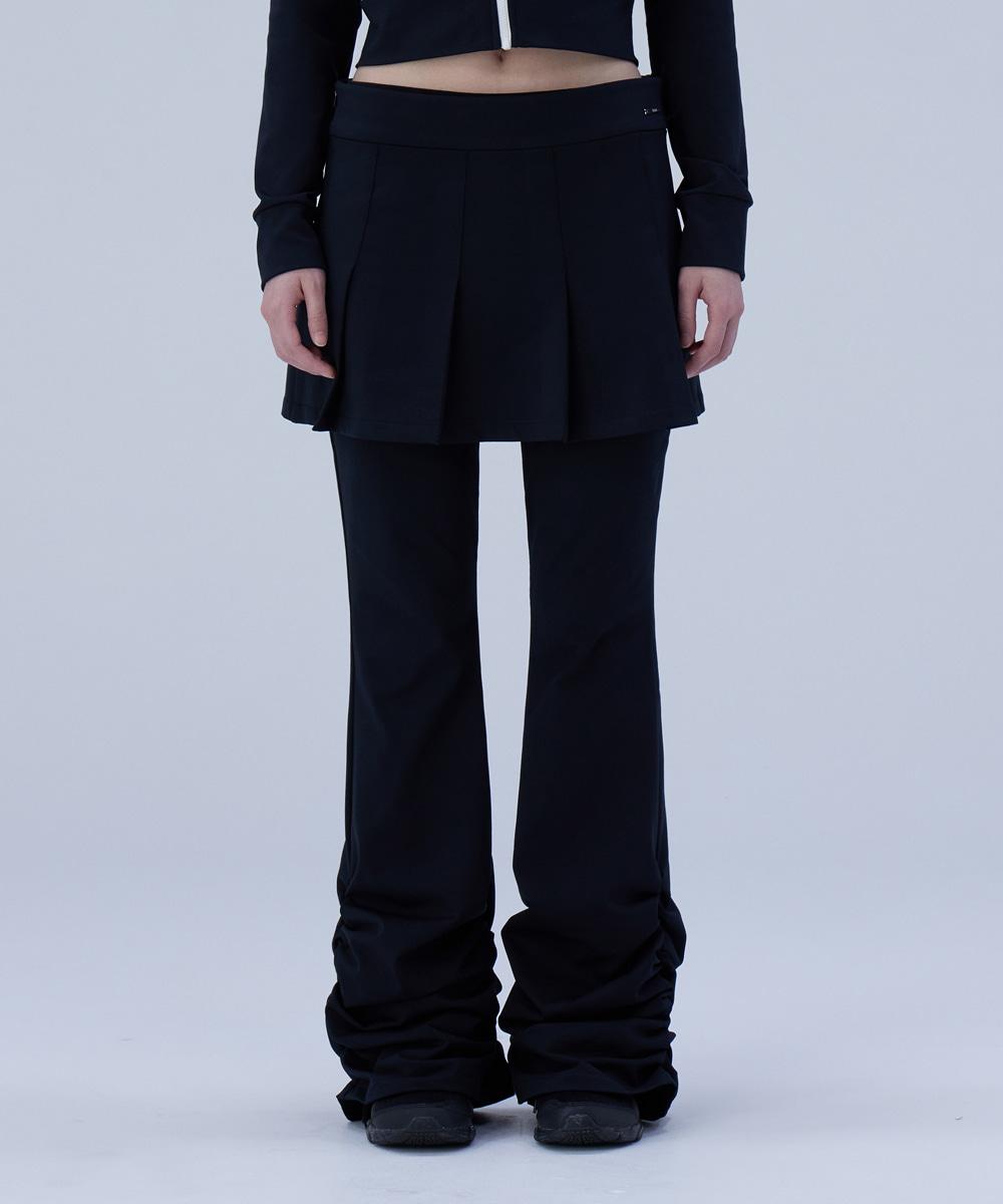 Skirt shirring pants SET BLACK