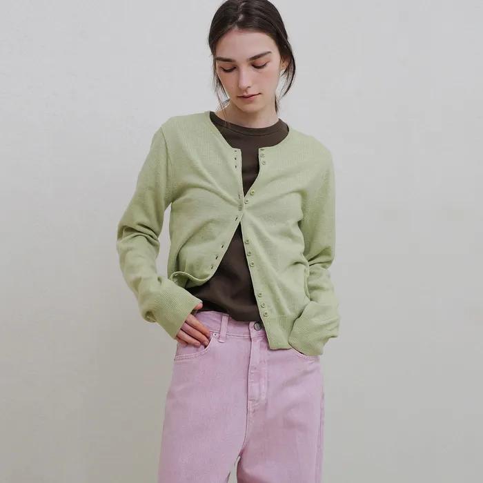 Mari round cardigan (lime)