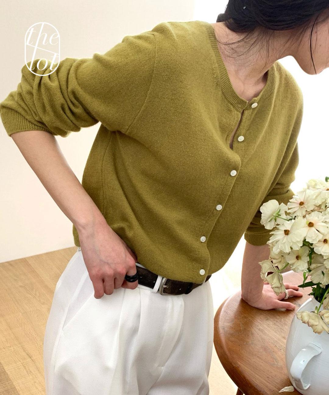 더롯 (소,연핑,올,회 당일) [de ondo] 드온도 노튼 캐시 니트 센느 가디건 라운드넥 긴팔 (5color) (여름신상)