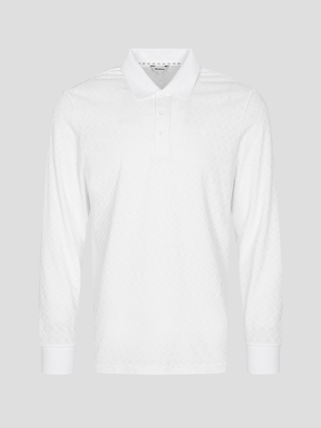 남성 로고 자카드 칼라 티셔츠 - 아이보리