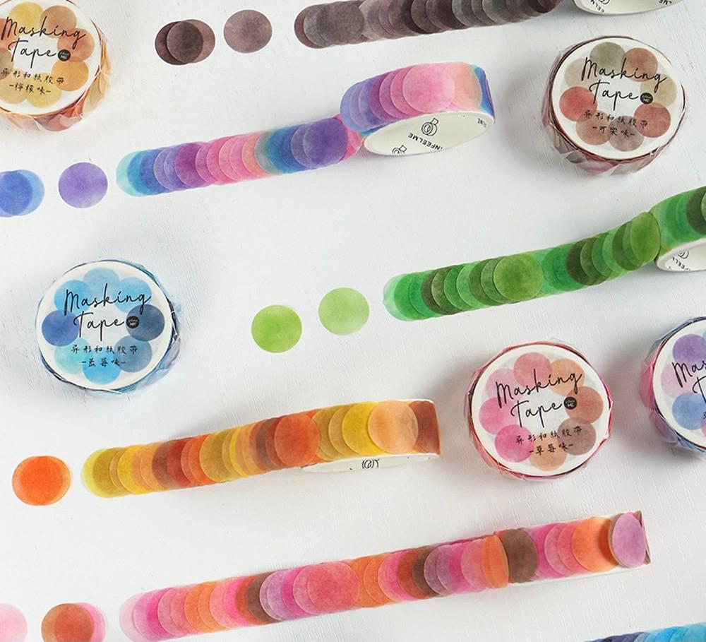 원형 마스킹테이프 수채 떼어쓰는 마테 다꾸