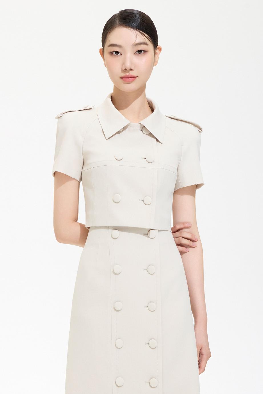 DOUBLE SHORT SLEEVE CROP JACKET
