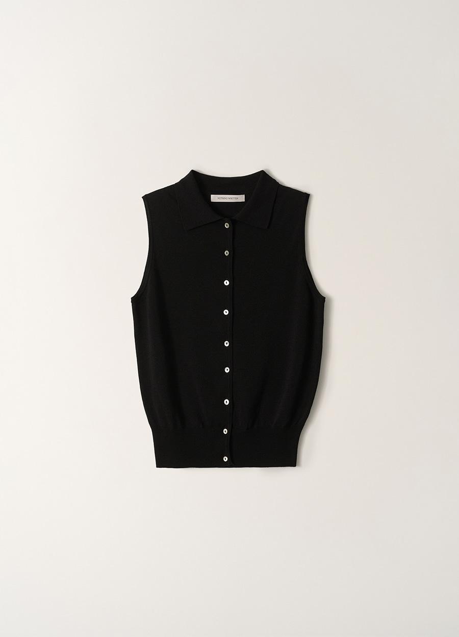 Lash sleeveless knit top (Black)