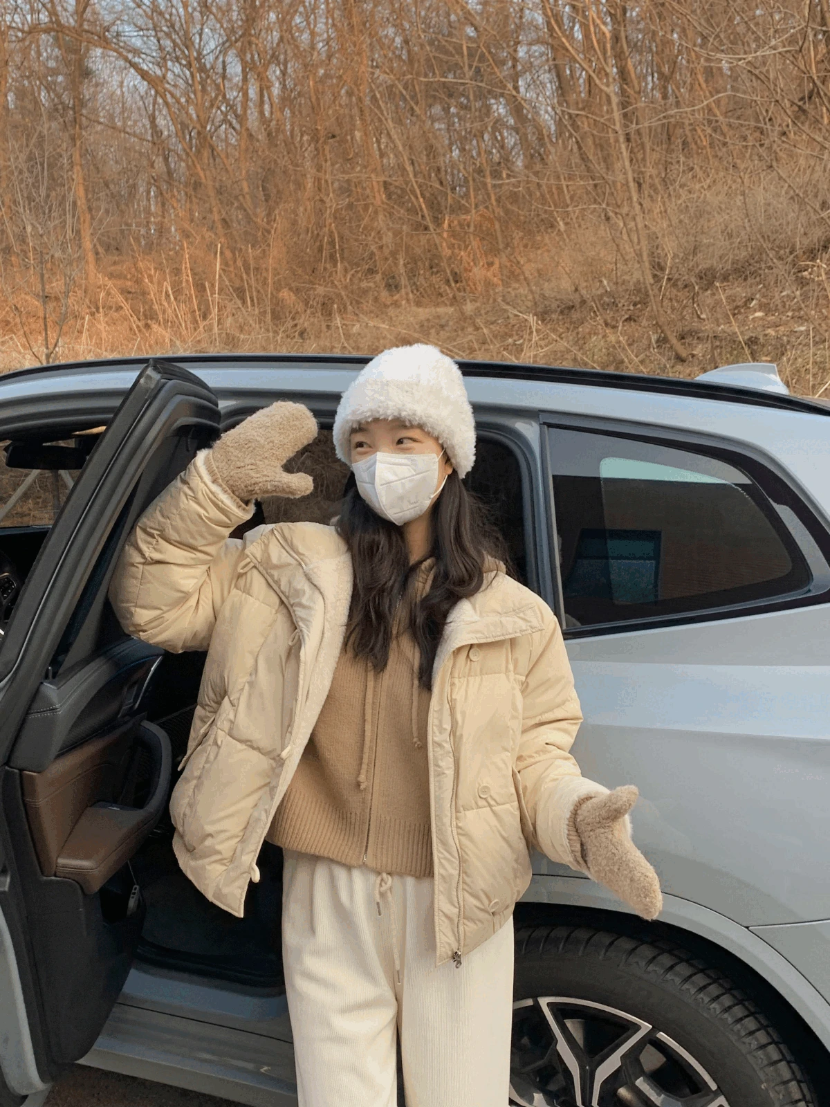 (덕다운) 샐런 밍크 기모 패딩 (2 colors)