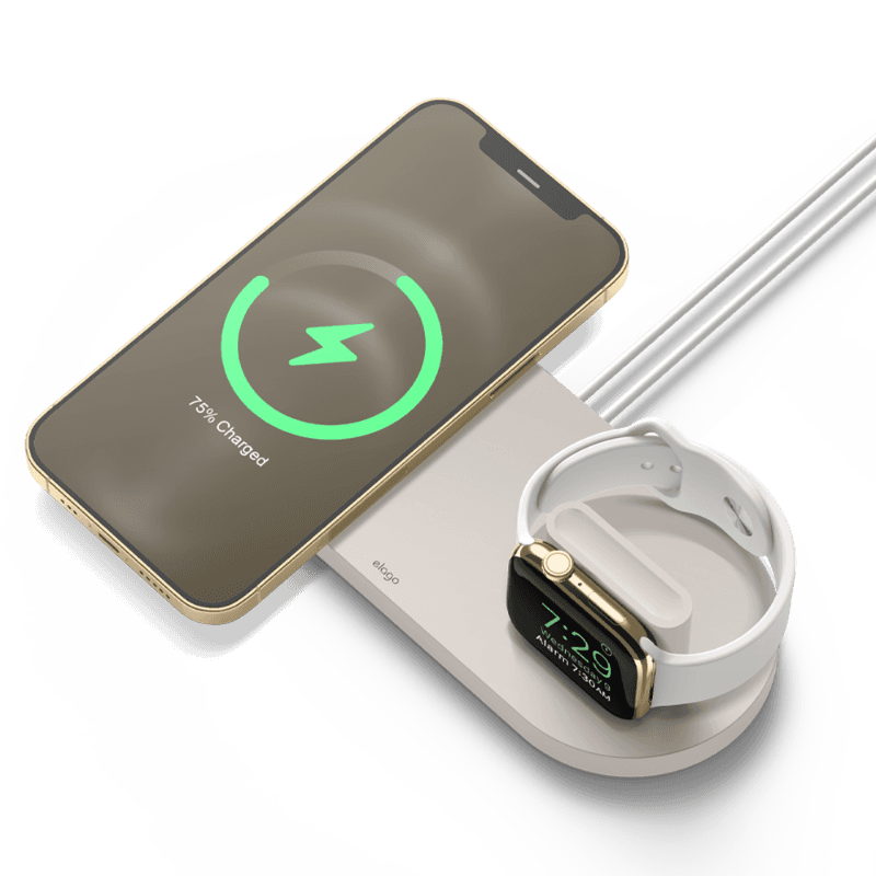 엘라고 맥세이프 애플워치 실리콘 듀오 충전거치대 (아이폰14,13,12)