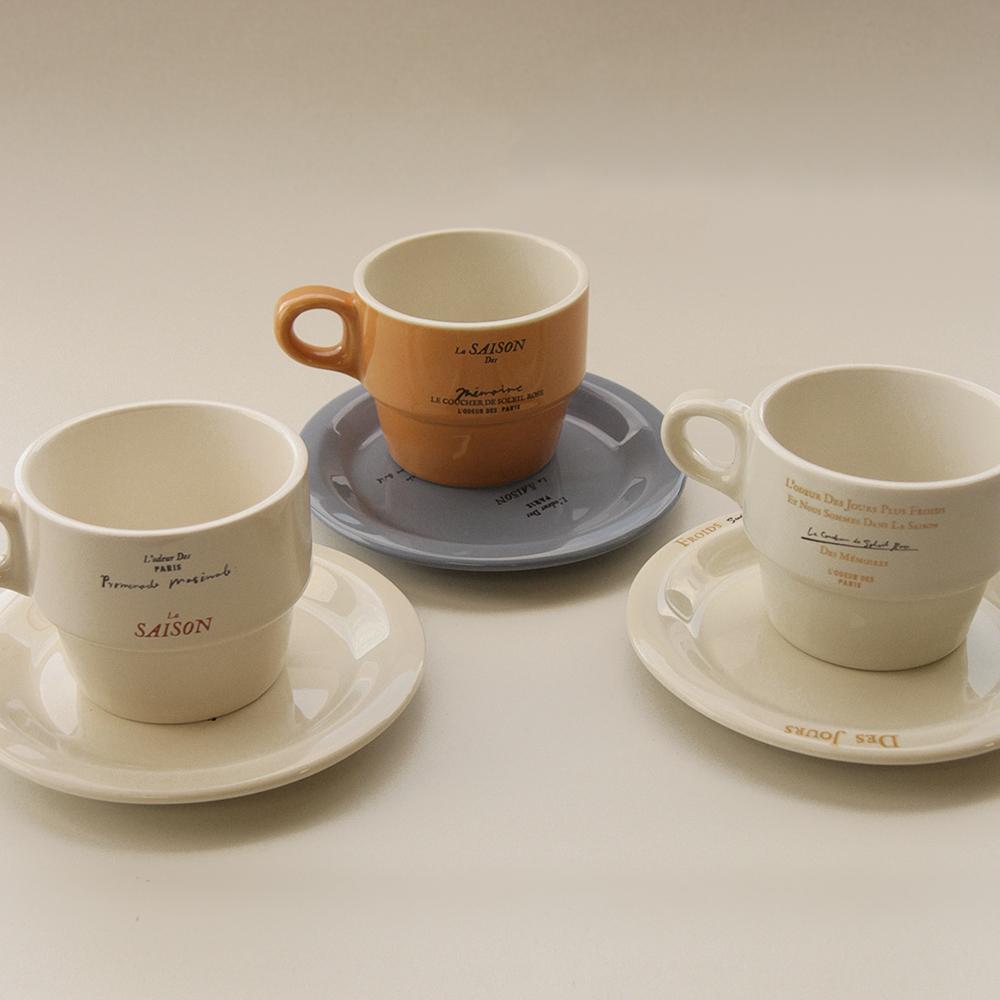[Set] La Saison Mug & Saucer (3colors) /컵 & 미니플레이트