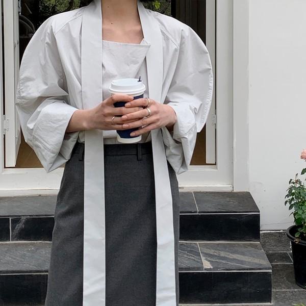 Mually French styling ribbon shirt