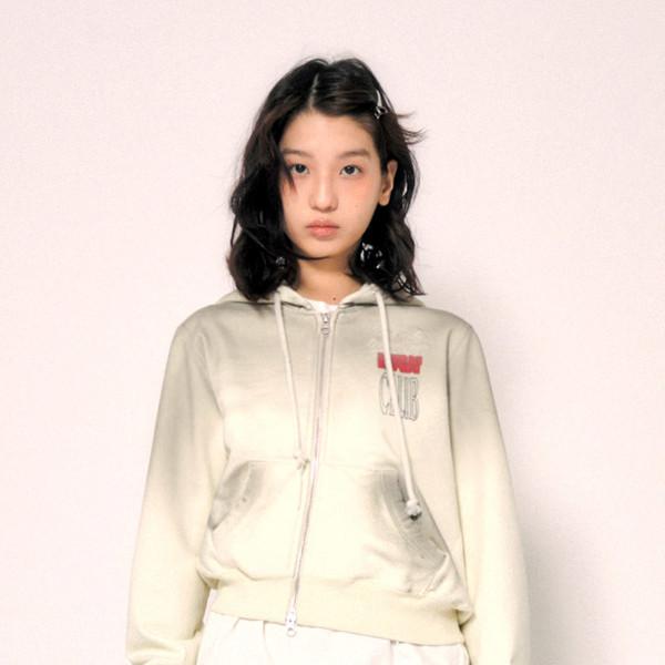 24 unbalanced dirty hoodie zip-up vaniila