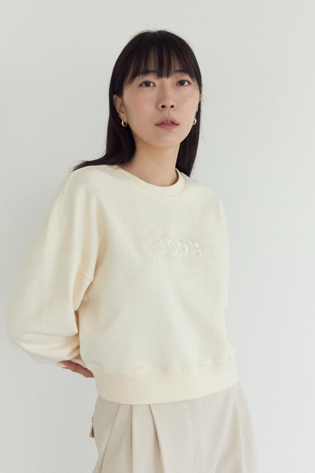 1993 Croped Sweat Shirt Lemon Cream