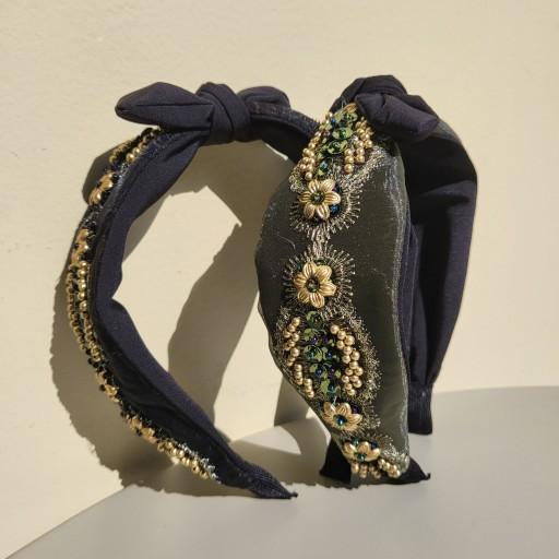 오간자 시퀸 리틀 보우 헤어밴드