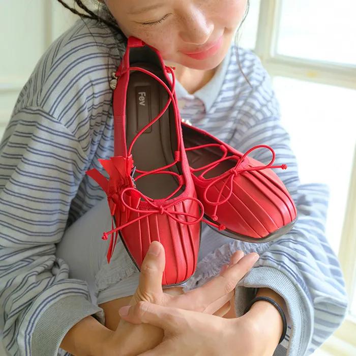 [시즌오프][29CM 단독] Fev_Comfy ballet sneakers(red)_DE4DA25501RED