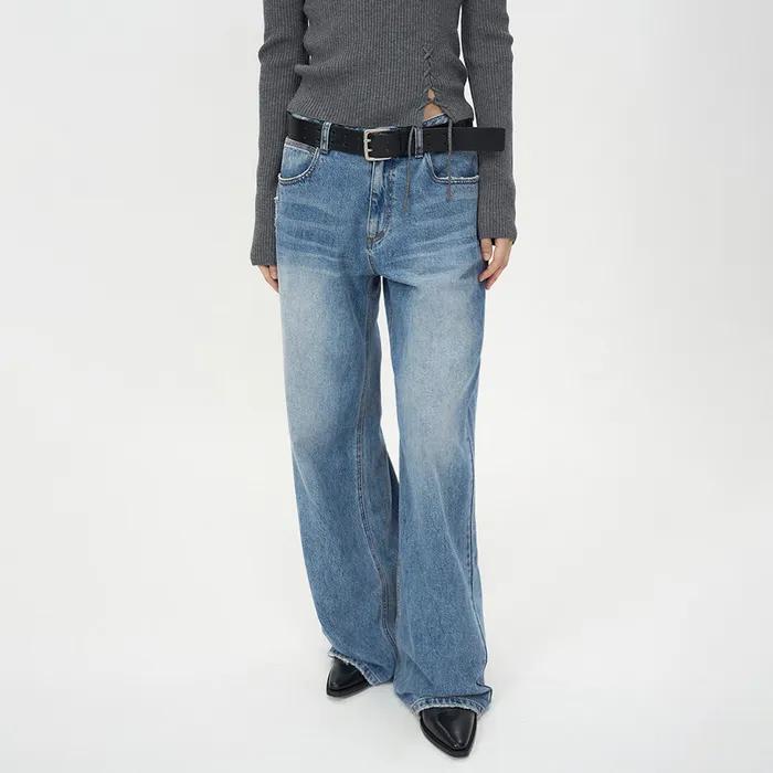 [CALIK] 로우 웨이스트 와이드 진 BLUE