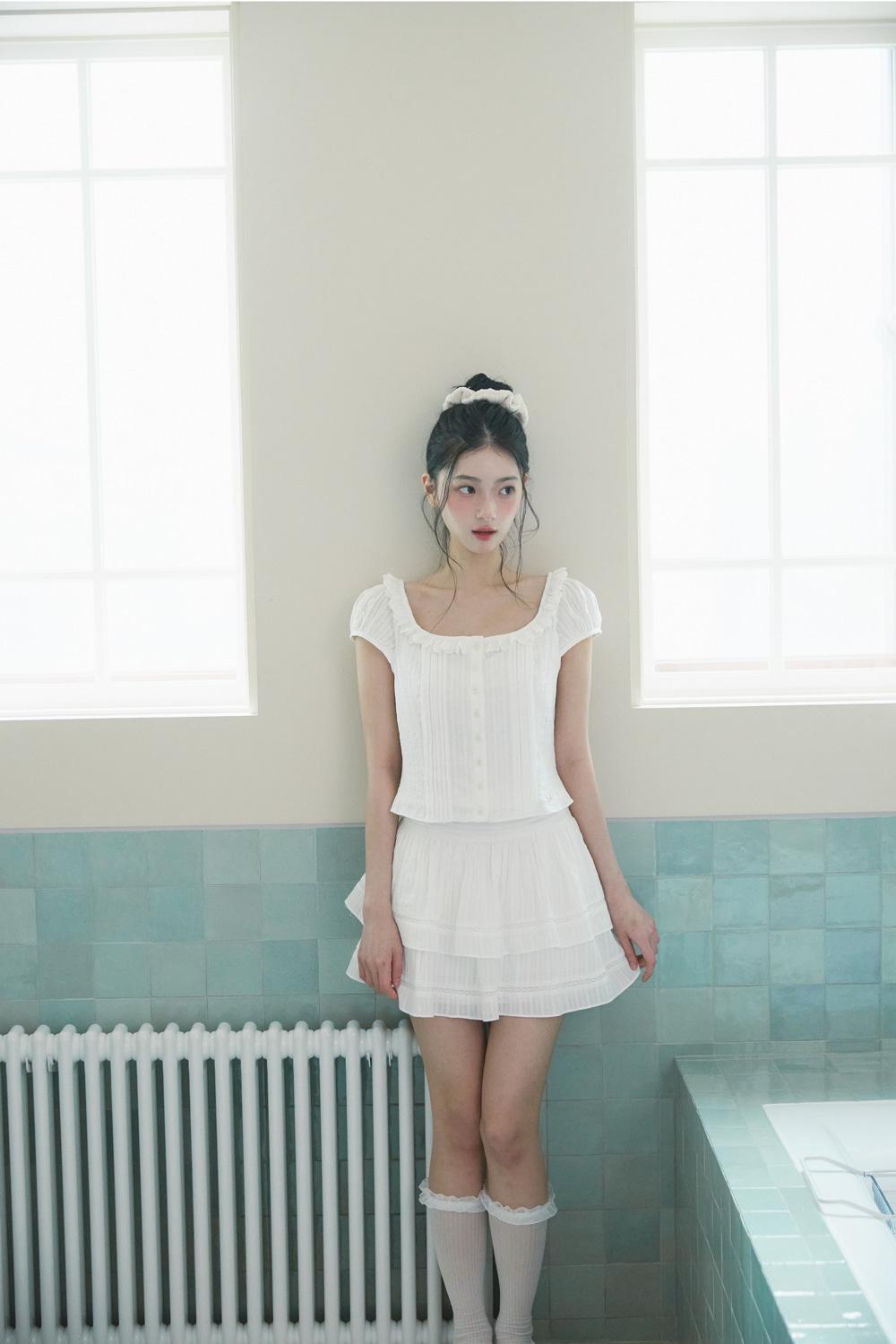 페탈 레이스 스커트