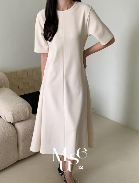 [Muse12]텐션 플레어 반팔 원피스