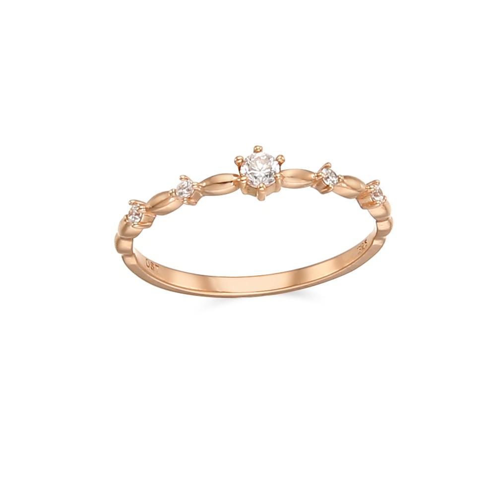 [주문제작] 4월 화이트큐빅 화이트참 로즈골드 미스링 OTRF45404BPW