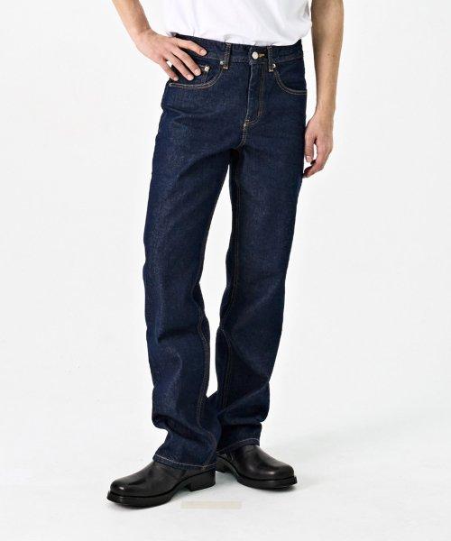 #0309 One washing semi wide jeans