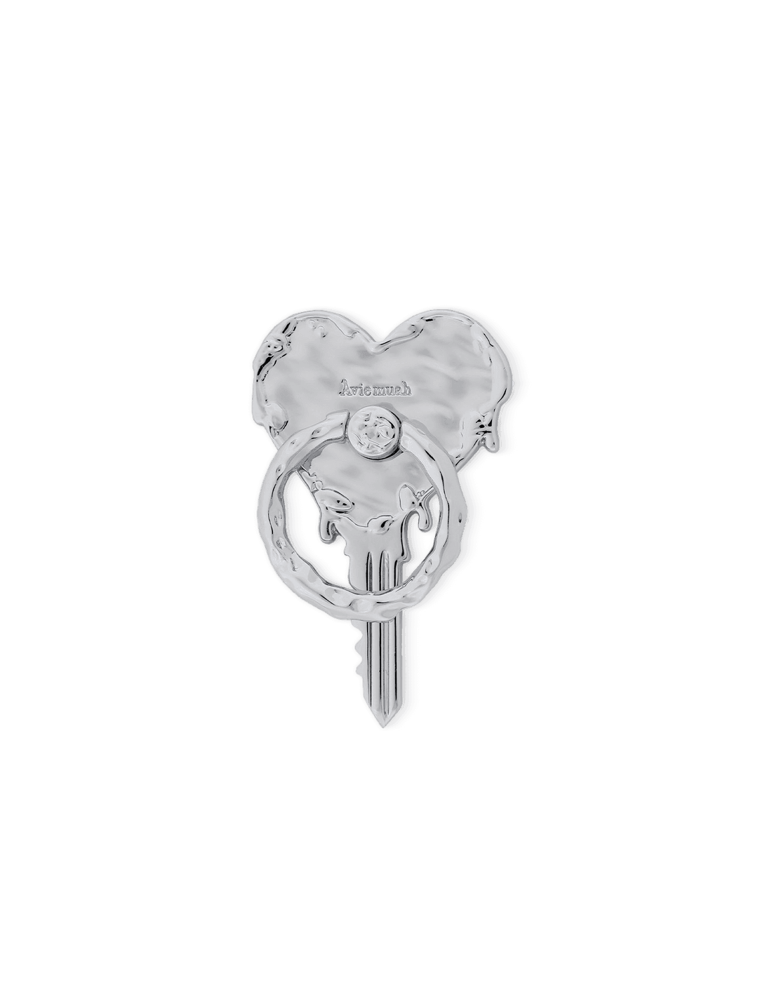 하트 키 폰 놉 (로듐 컬러)