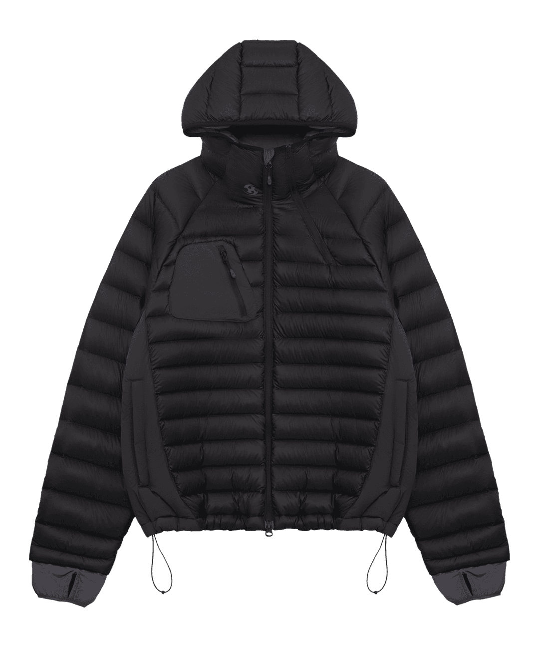 PANELED PUFFER JACKET [BLACK]