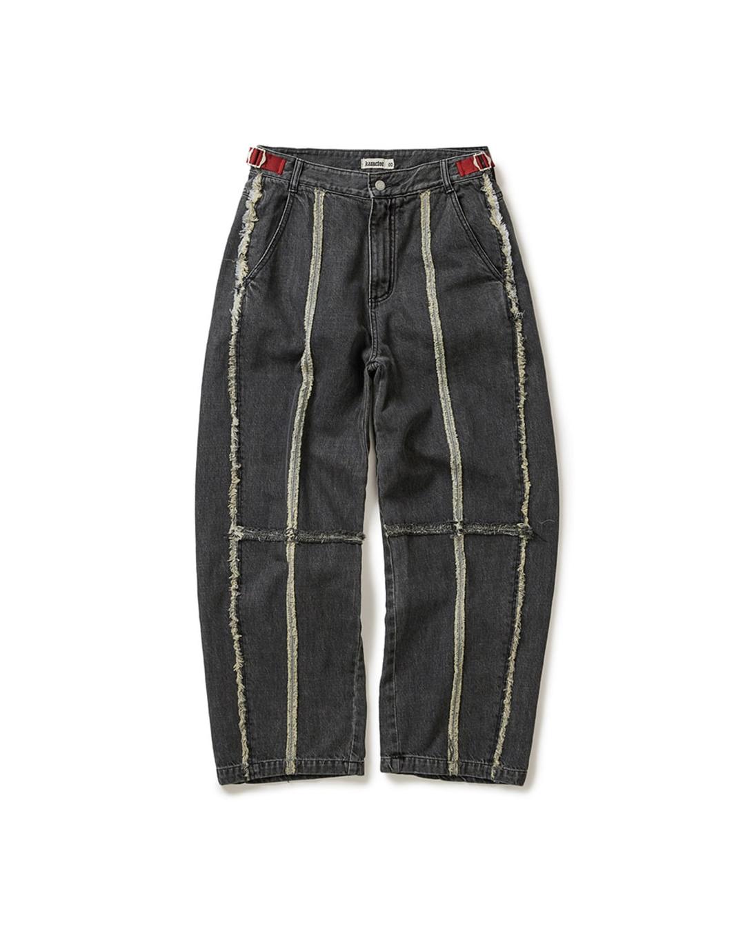 Ragged denim pants / Black