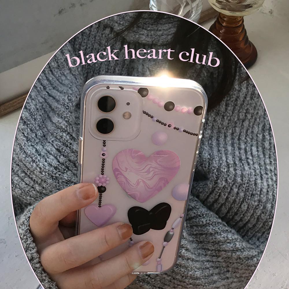 [5%추가할인] black heart club (clear) 아이폰케이스