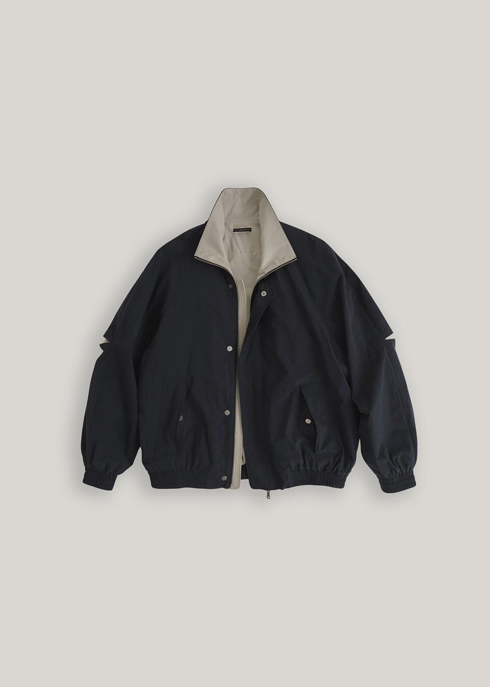 컬러 블록 패널 윈드브레이커_Navy