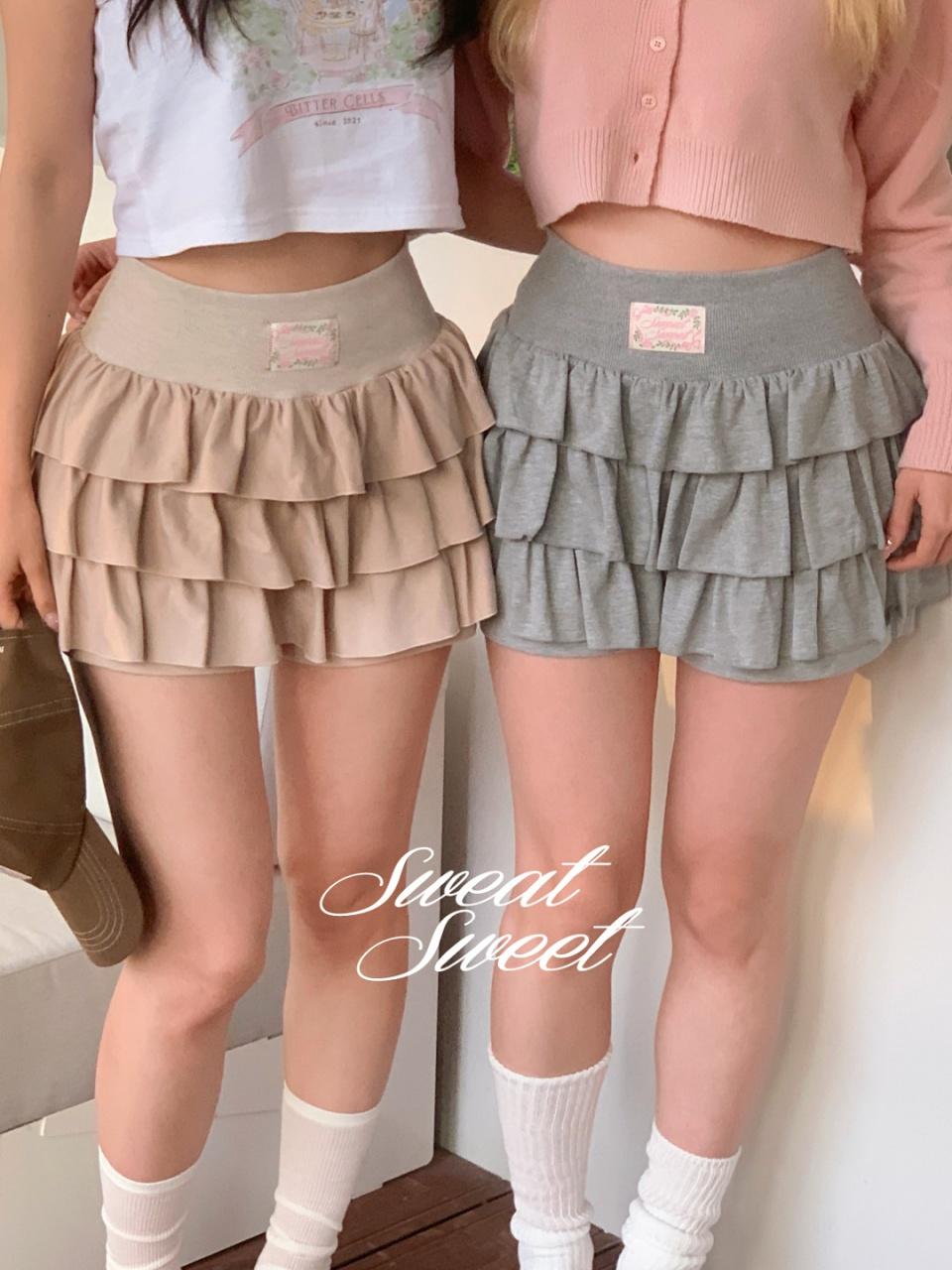 042 [PRE-ORDER] Cancan Mini Skirt Pants  - Gray