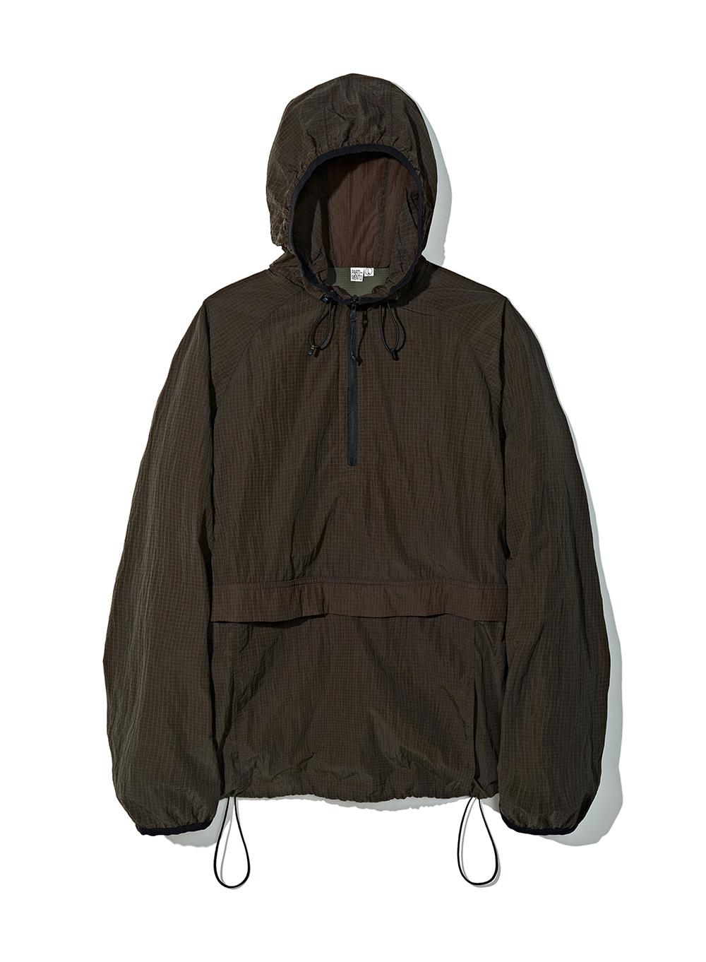 VTG Waxed Ripstop Hoodie Anorak_Brown