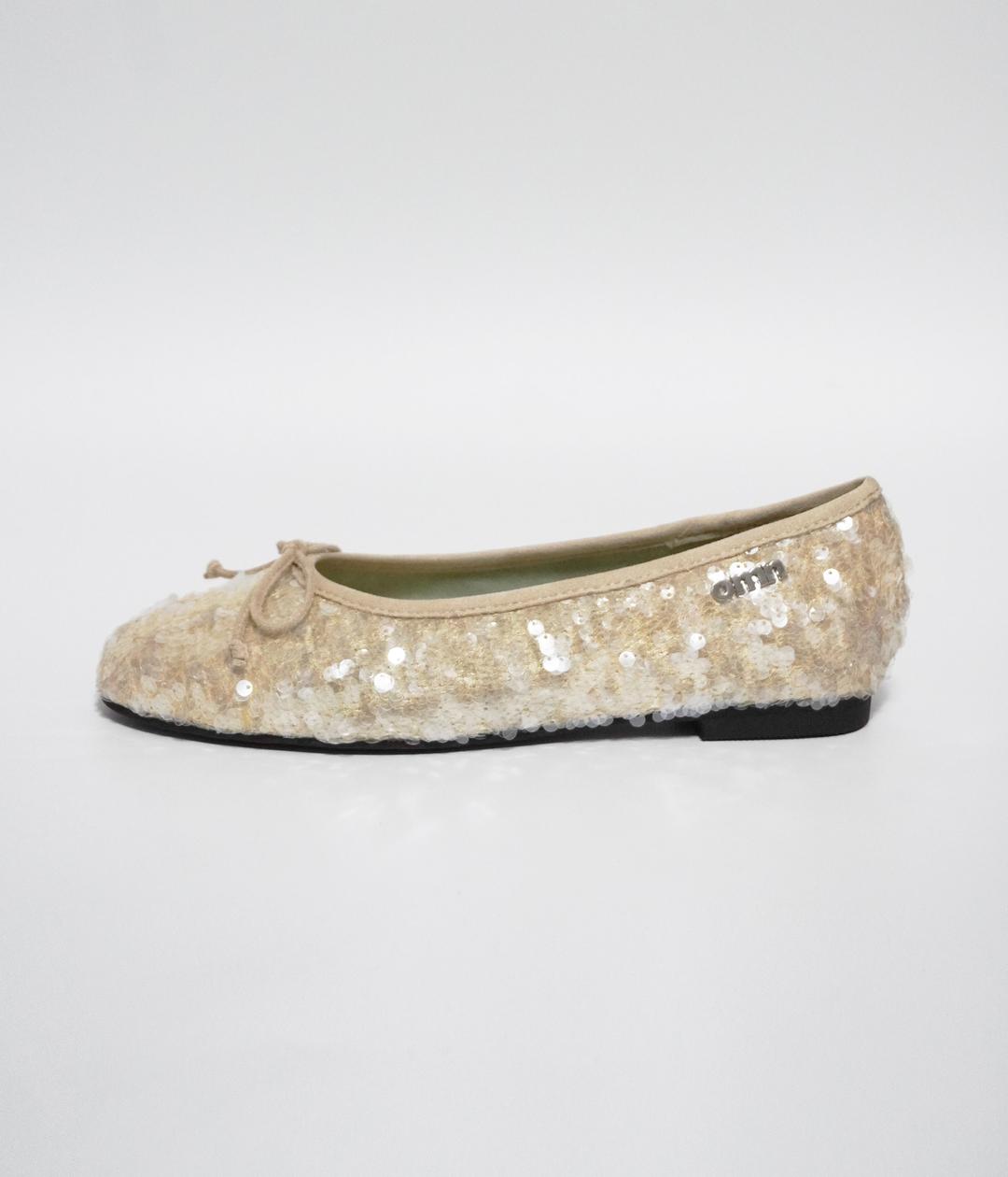 omn Spangle Flat Shoes _Ivory