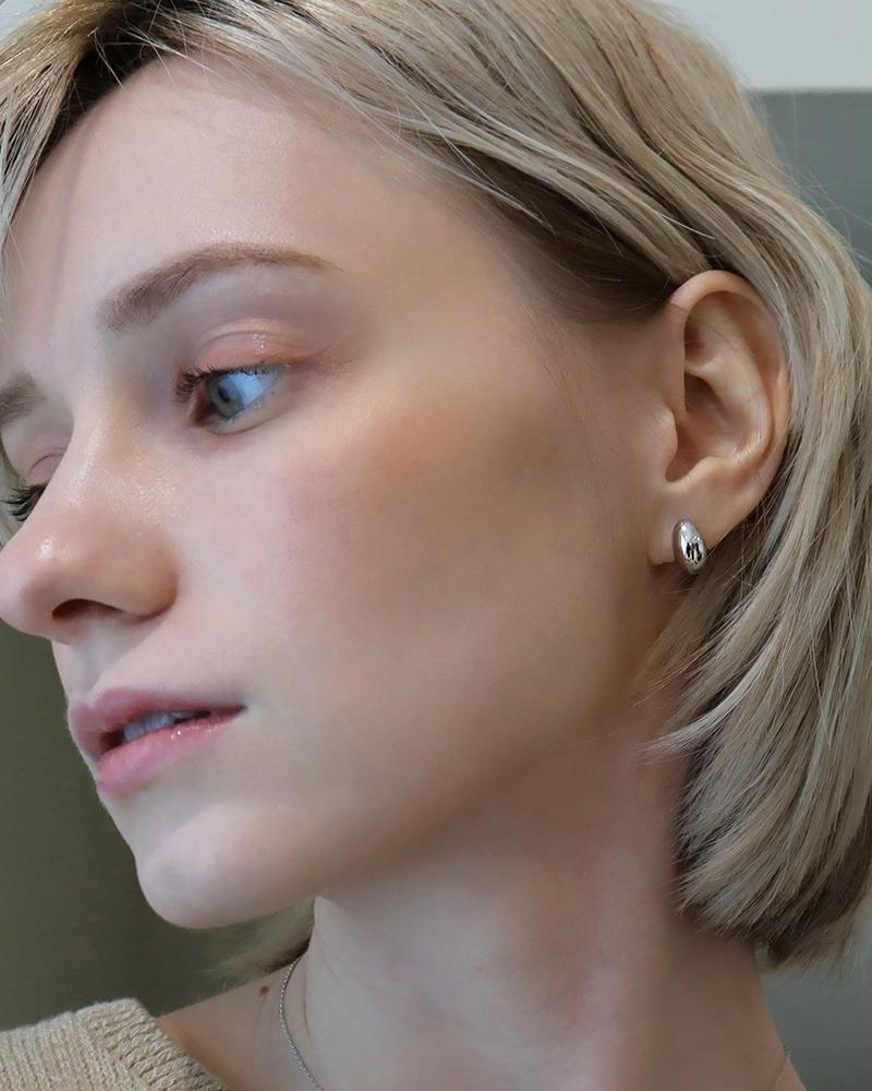 [Silver925] Medium Oval Earring (SILVER)