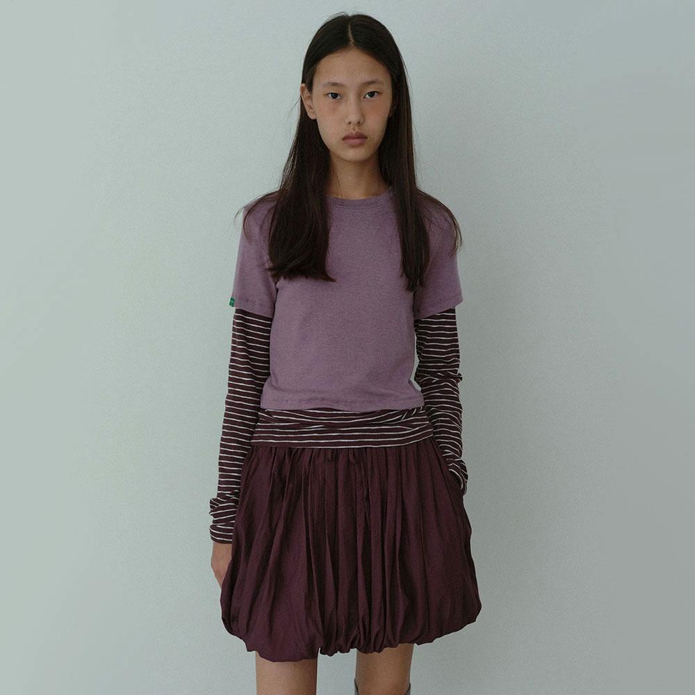 Striped layered t-shirt _ Purple