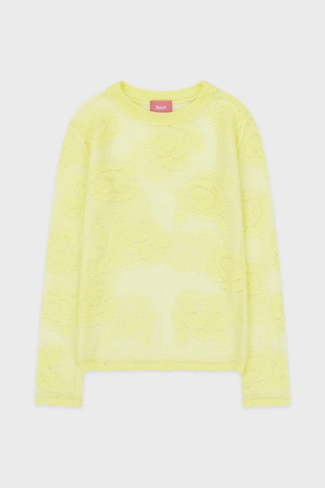 Rose Artwork Long Sleeve Knit (Yellow)