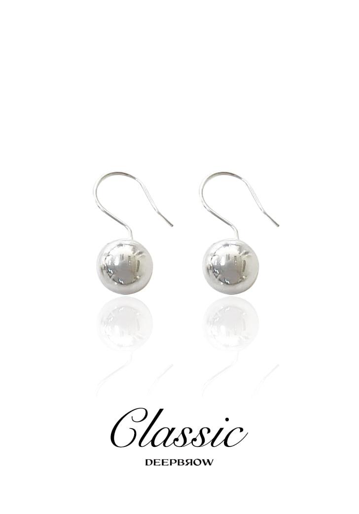 [EXCLUSIVE] white ball hook earring (Silver 925)