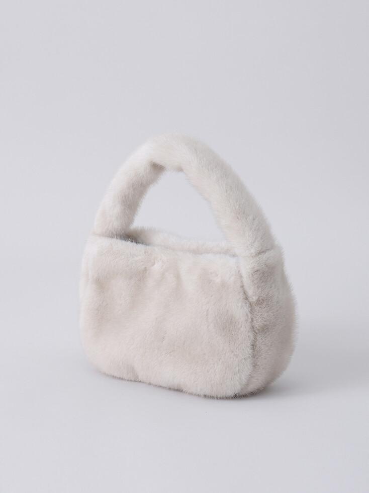 MINK FUR TOTE BAG - IVORY