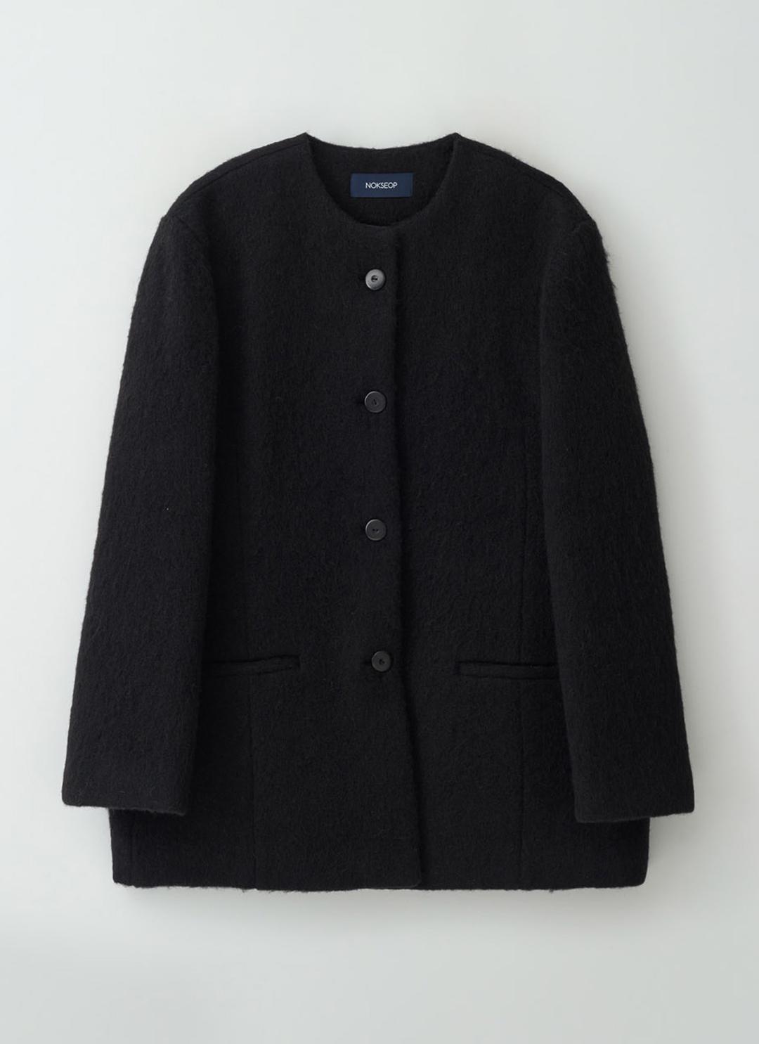 [6차 리오더] Alpaca blend half coat_black (2/10 이내배송)