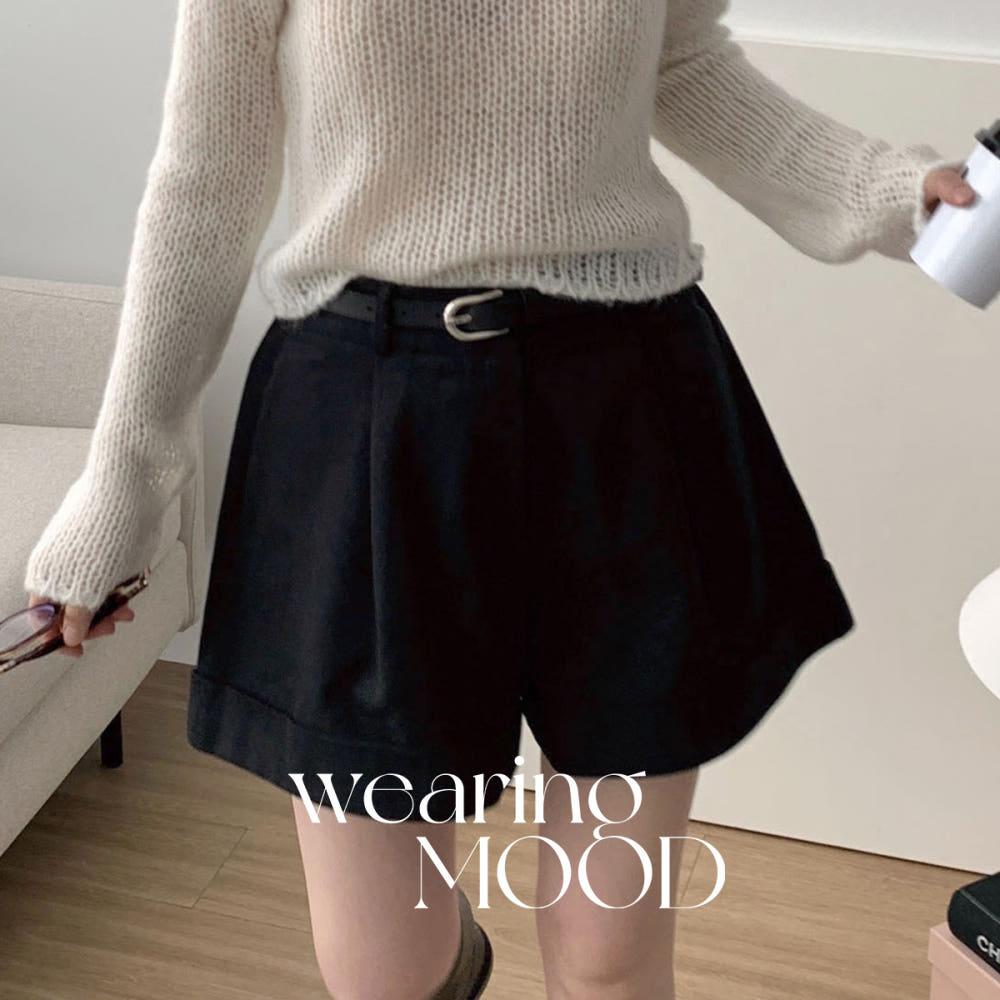 아웃핏 카브라 숏츠 뒷밴딩 3부 A라인 반바지 코튼 핀턱 하프 팬츠 (2c)