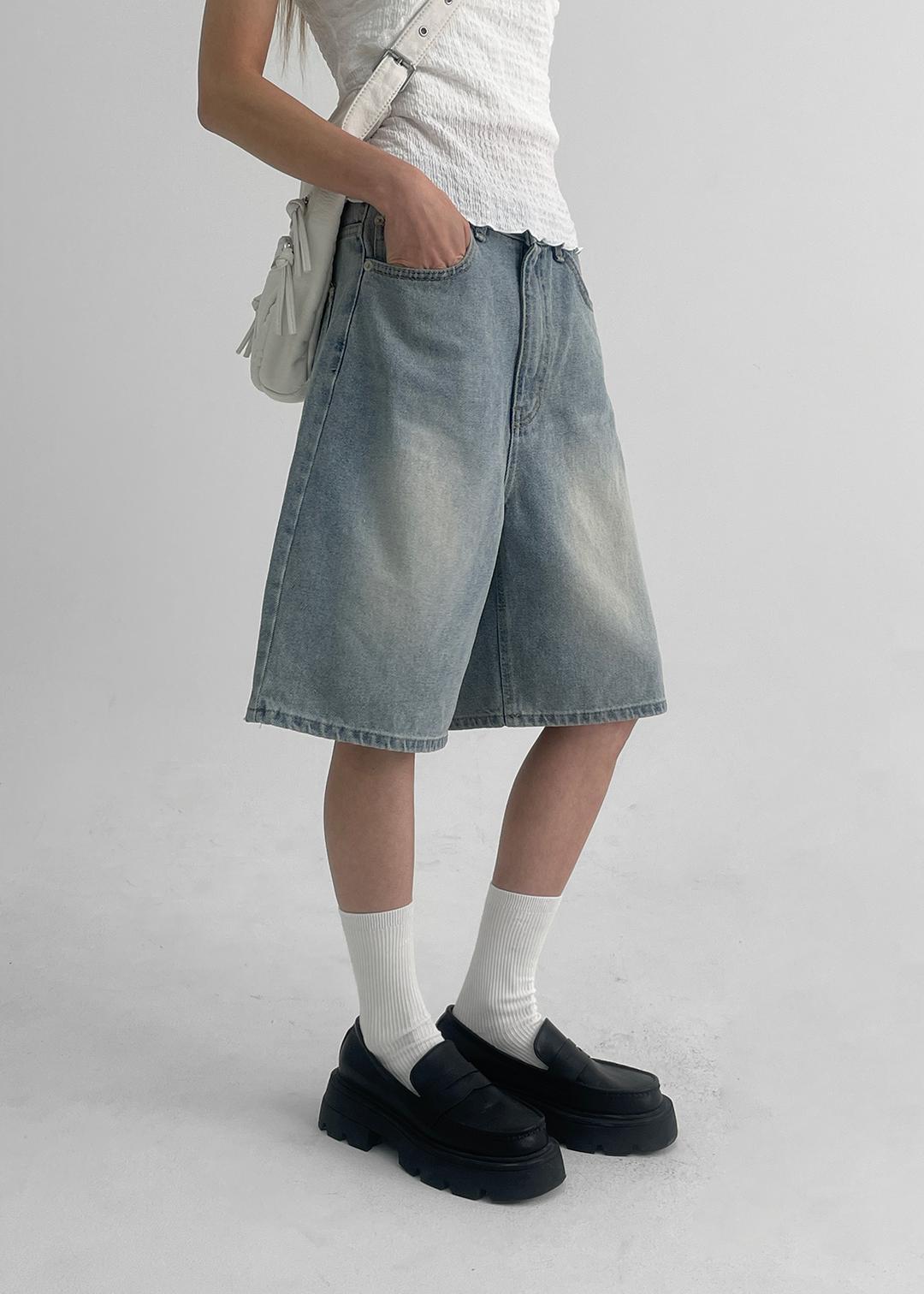 블랙업 [7천장판매] 론맥스 버뮤다 데님팬츠