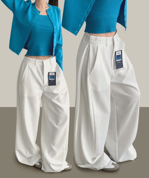 ~3XL[기장선택/폴딩,촤르르~]4계절 폴딩 사이드 절개 안단추 촤르르 와이드 슬랙스 팬츠